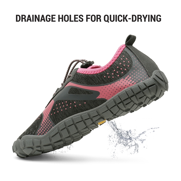Women Water Shoes for Beach, Lake & More - GREY WATERMELON RED - 3